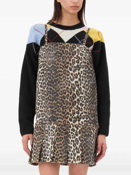 Rochii elegante Ganni Leopard dress Brown Femei (BM 17405667) 5