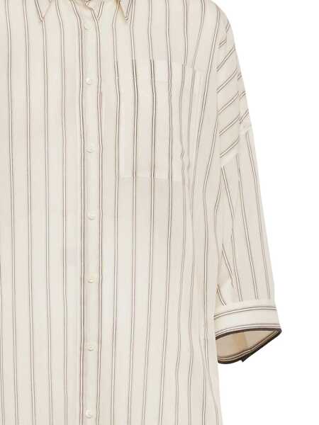 Camasi office Brunello Cucinelli Camicia con dettaglio catena di monili Beige Femei (BM 17405778) 5