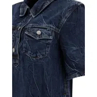 Rochii elegante Ganni Dama - Rochii elegante Ganni Crinkled future denim mini dress Blue Femei (BM 17405988) - B-mall.ro