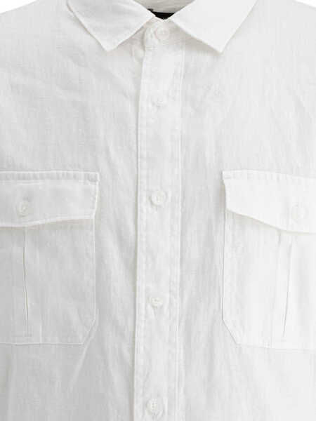 Camasi casual Vince Linen Utility Shirt White Barbati (BM 17406186) 3