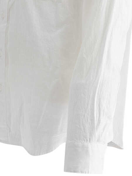 Camasi casual Vince Linen Utility Shirt White Barbati (BM 17406186) 4