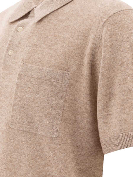 Tricouri Polo Vince Linen, wool and chashmere polo shirt Beige Barbati (BM 17406195) 4