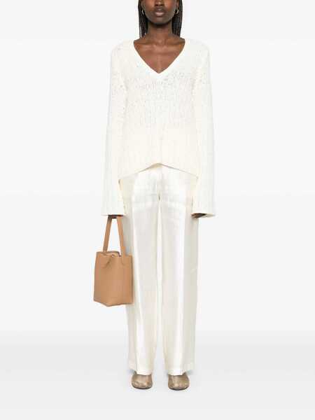 Pulovere Loulou Studio Komo V-neck sweater White Femei (BM 17406219) 2