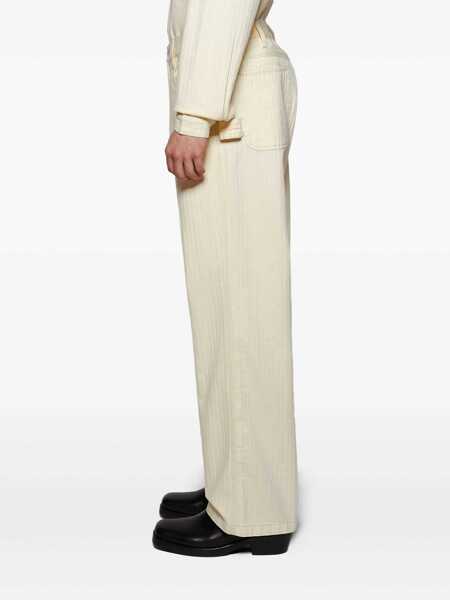 Pantaloni casual BODE Cotton work pants White Barbati (BM 17406534) 3