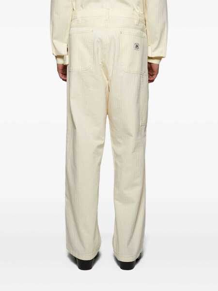 Pantaloni casual BODE Cotton work pants White Barbati (BM 17406534) 4