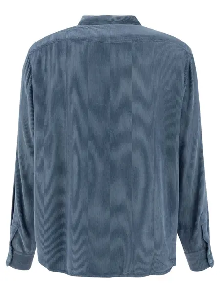 Camasi casual STOCKHOLM SURFBOARD CLUB Corduroy shirt Blue Barbati (BM 17407644) 2