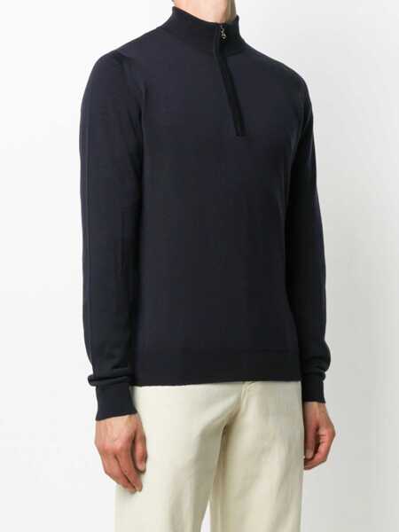 Pulovere John Smedley Merino wool Tapton half-zip sweater Blue Barbati (BM 17407677) 3