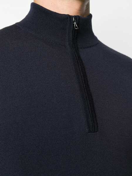 Pulovere John Smedley Merino wool Tapton half-zip sweater Blue Barbati (BM 17407677) 5