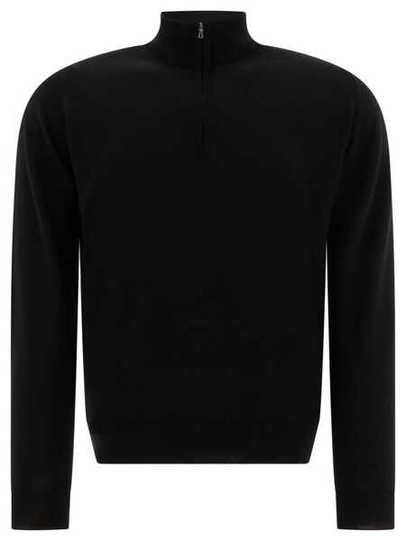 Pulovere John Smedley Merino wool Tapton half-zip sweater Black Barbati (BM 17407686) 1