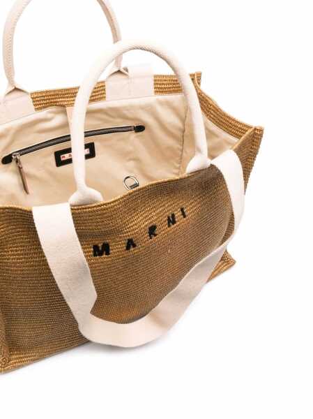 Genti de mana Marni East/West tote bag Beige Femei (BM 17407779) 5