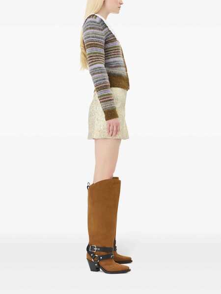 Fuste casual Ganni Gold and silver miniskirt Gold Femei (BM 17407788) 3