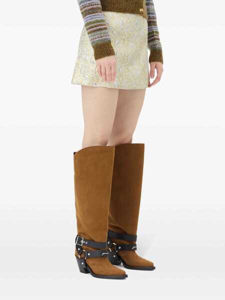 Fuste casual Ganni Gold and silver miniskirt Gold Femei (BM 17407788) 5