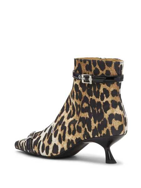 Botine Ganni Leopard ankle boots Brown Femei (BM 17407869) 3