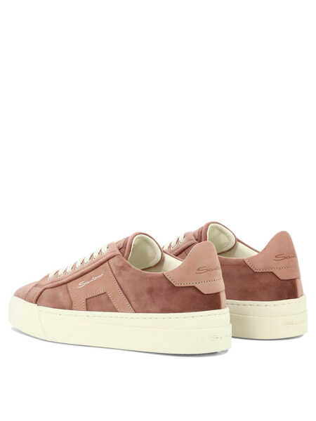 Sneakers Santoni Sneakers in pelle scamosciata con stampa logo Pink Femei (BM 17407980) 4