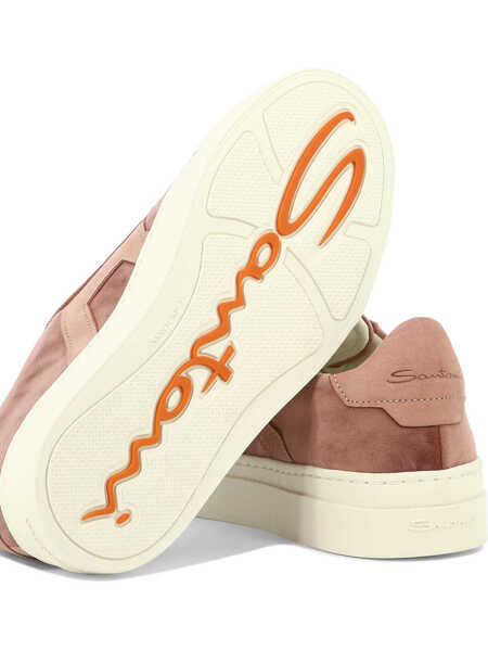 Sneakers Santoni Sneakers in pelle scamosciata con stampa logo Pink Femei (BM 17407980) 5