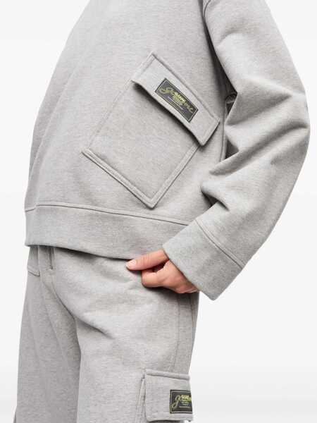 Hanorace Ganni Sweatshirt with asymmetrical pockets Grey Femei (BM 17408166) 5