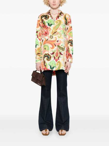 Camasi office ETRO Silk paisley shirt Green Femei (BM 17408298) 2