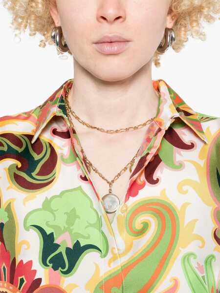 Camasi office ETRO Silk paisley shirt Green Femei (BM 17408298) 5