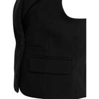 Pulovere casual Ganni Dama - Pulovere casual Ganni Bonded Crepe Vest Black Femei (BM 17408394) - B-mall.ro