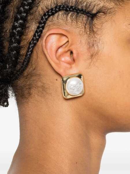 Cercei Self-Portrait Square earrings Gold Femei (BM 17408589) 2