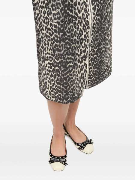 Balerini Ganni Eyelet bow ballet flats White Femei (BM 17408646) 4