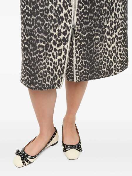 Balerini Ganni Eyelet bow ballet flats White Femei (BM 17408646) 5