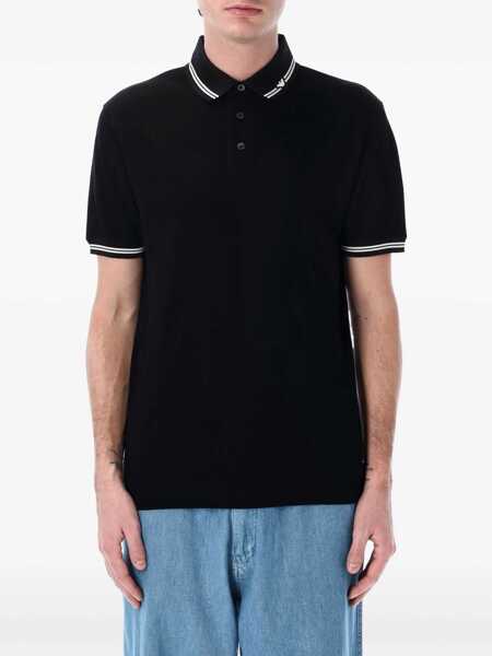 Tricouri Polo Emporio Armani Emporio Armani Piqu Polo Shirt Black Barbati (BM 17411898) 1