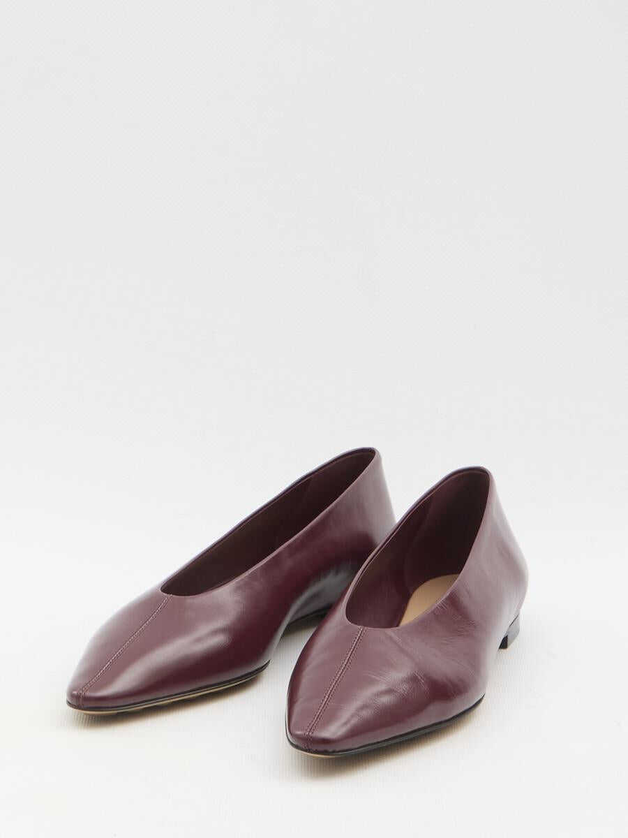 Balerini Bottega Veneta Burgundy Sofia Ballet Flats Red Femei (BM 17412366) 2