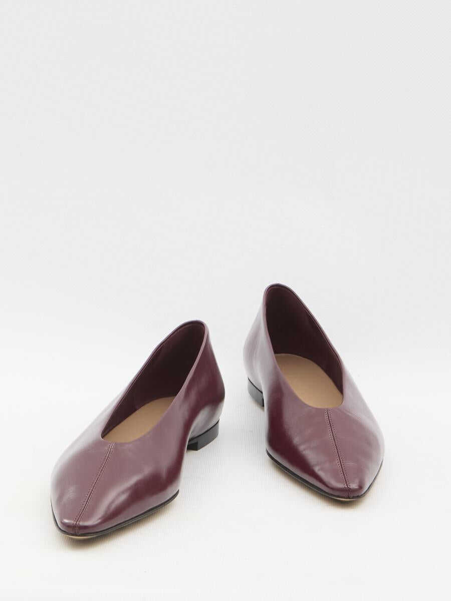 Balerini Bottega Veneta Burgundy Sofia Ballet Flats Red Femei (BM 17412366) 5