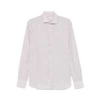 Camasi Xacus White And Brown Stripes Shirt Barbati