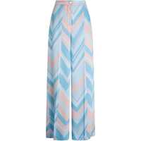Pantaloni casual Liu Jo Soft Light Blue And Pink Printed Trousers Femei