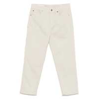 Pantaloni casual Dondup White 'Carrie Carrot' In Cotton Femei