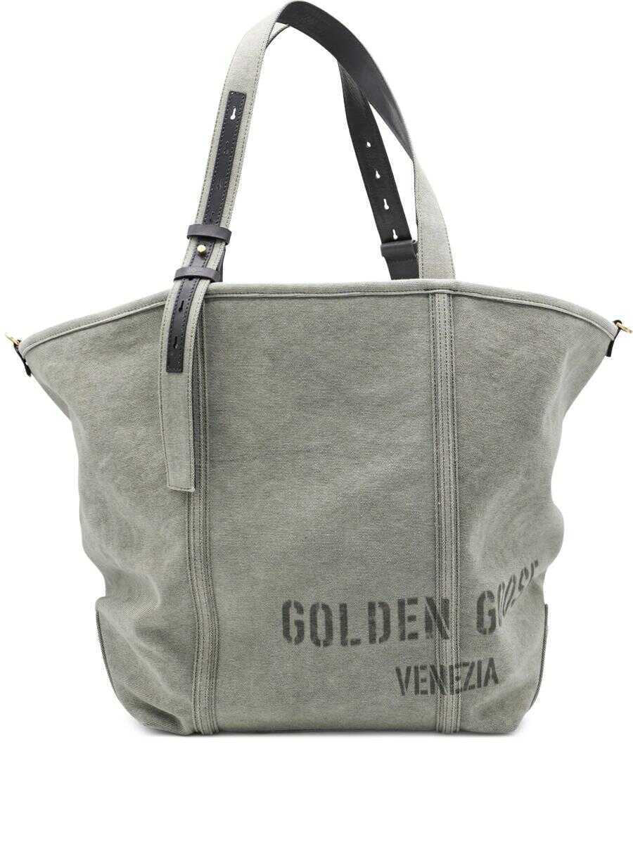 Genti de mana Golden Goose Golden Goose Shopping 24.7 Ew Canvas Bags 35674 MILITARY GREEN Femei (BM 17416863) 1