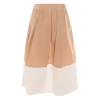 Fuste Antonelli Beige And White Cotton Skirt Femei