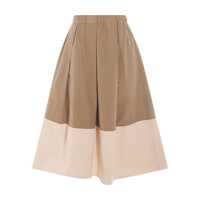 Fuste Antonelli Brown And Cream Cotton Skirt Femei