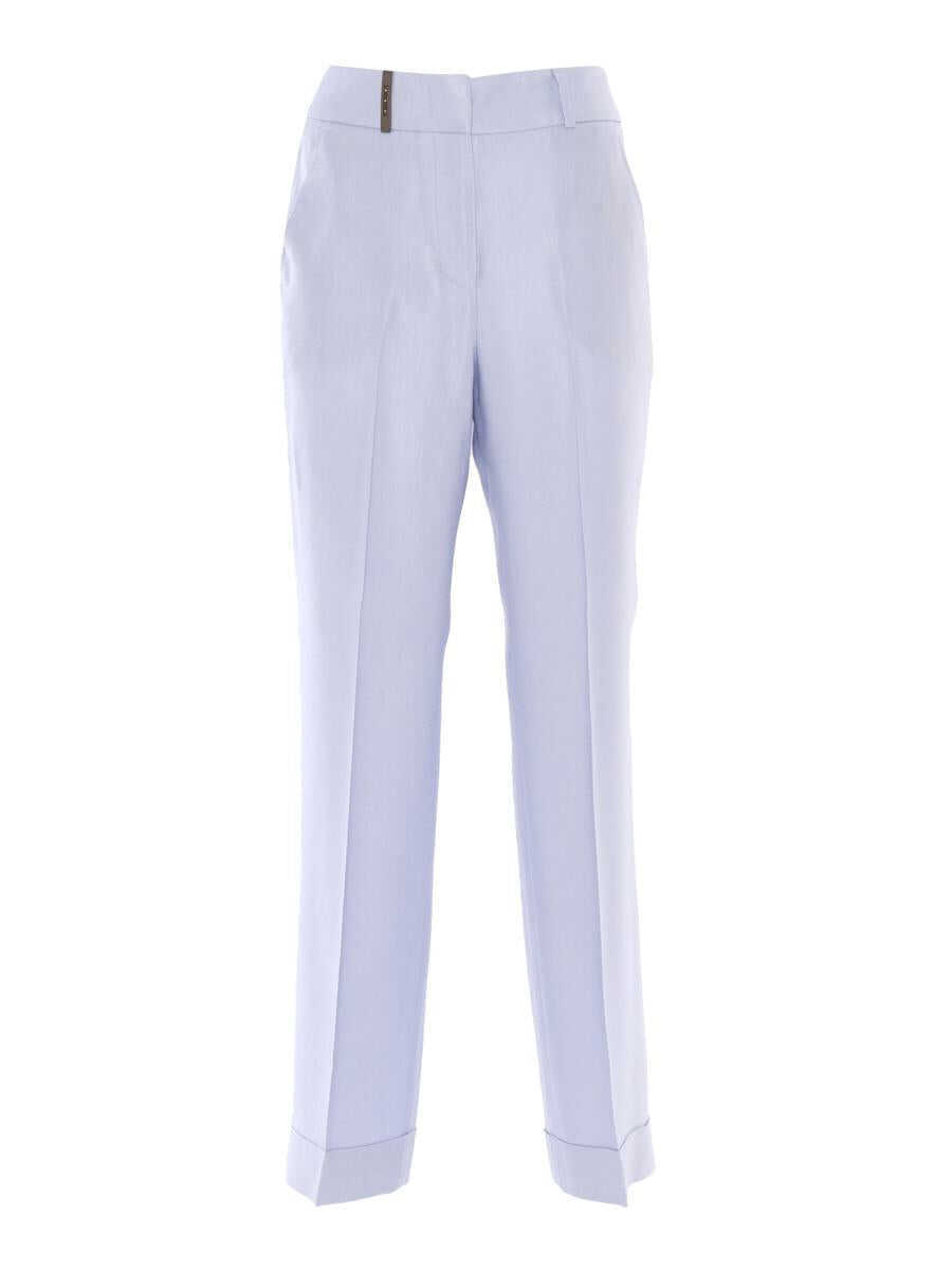 Pantaloni casual Peserico Peserico Pants BLUE Femei (BM 17420004) 1