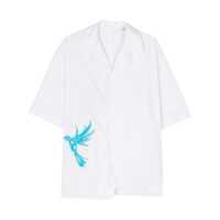 Camasi Lanvin Leaf Short Sleeve Asymmetric Shirt Clothing Barbati