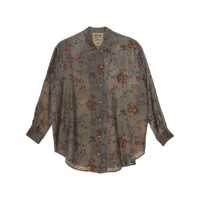 Camasi 'Tyesha' Grey Shirt With Classic Collar And All-Over Floral Motif In Viscose Blend Woman Femei