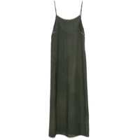 Rochii 'Anaya' Green Long Dress With Adjustable Spaghetti Straps In Silk Woman Femei