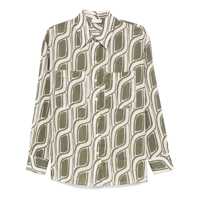 Camasi Liu Jo Ramie Shirt In Green Mitif With Two Chest Patch Pockets Femei