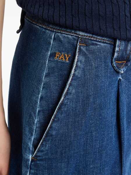 Pantaloni scurti Fay CHINOS SHORTS Blue Femei (BM 17422023) 5