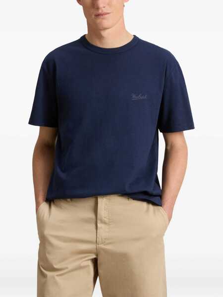 Tricouri Woolrich Flamed Cotton T-Shirt BLUE Barbati (BM 17422177) 3