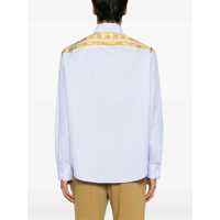 Camasi casual Versace pentru Barbati - Camasi casual Versace Striped Shirt With Silk Printed Insert AZURE Barbati (BM 17422186) - B-mall.ro