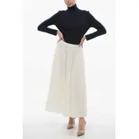 Imbracaminte Dior Dama - Fuste lungi Dior Cotton Blend Accordion Midi Skirt White Femei (BM 17422312) - B-mall.ro