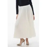 Fuste lungi Cotton Blend Accordion Midi Skirt Femei