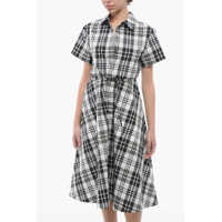 Imbracaminte Dior Dama - Rochii lungi Dior Nylon Midi Shirt Dress With Tartan Motif Black & White Femei (BM 17422327) - B-mall.ro