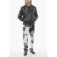 Geci biker Alexander McQueen pentru Barbati - Geci biker Alexander McQueen Brushed Leather Quilted Biker Jacket Black Barbati (BM 17422330) - B-mall.ro