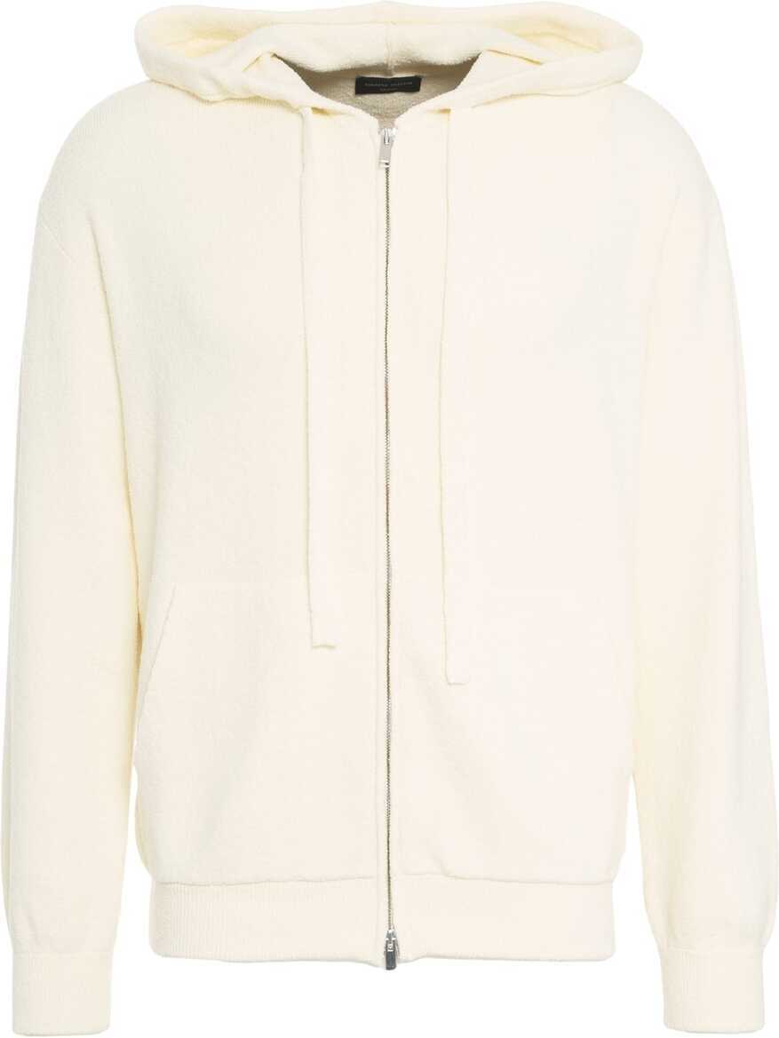 Bluze de trening Roberto Collina Terry cloth hoodie with zip White Barbati (BM 17422393) 1