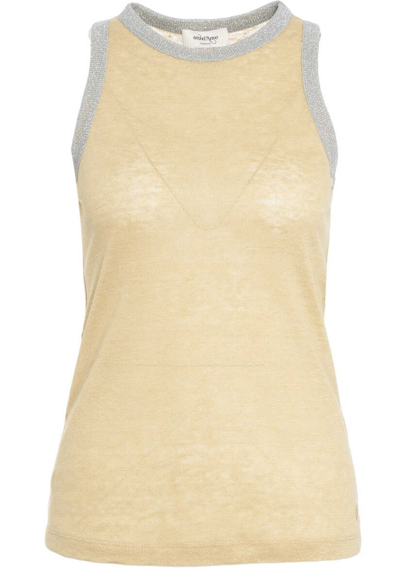 Tricouri Otto d ame Linen tank top Beige Femei (BM 17422408) 1