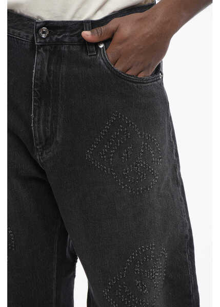 Blugi drepti Dolce & Gabbana Over 5-Pocketed Denims With Perforated Logo 26Cm Black Barbati (BM 17422531) 2